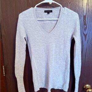 Banana Republic Light Gray lightweight V-Neck Ultra-fine Merino wool Sweater